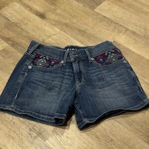Ariat Women's Dark Blue Jean Shorts with Patterned Pockets